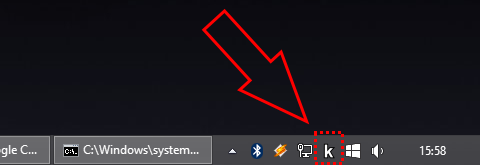|project|'s icon in the system's tray