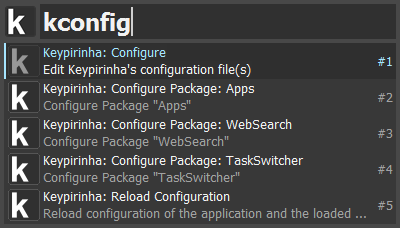 The 'Configure' items